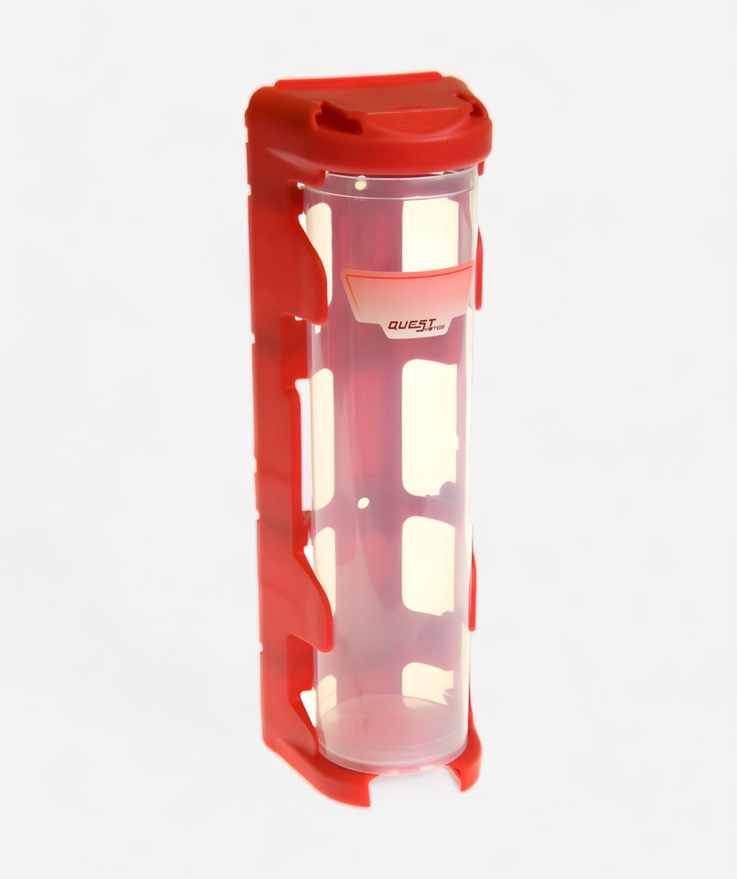 QuestSystem Q2 Long Sortierbox in Rot - transparenter Behälter für lange Schrauben und längere Kleinteile