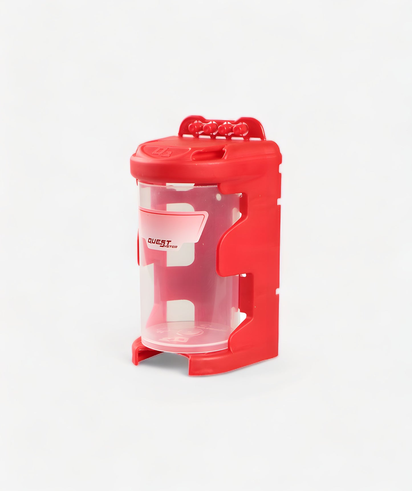 QuestSystem Q2 Sortierbox in Rot - transparenter Organizer für Schrauben und Elektrokleinteile