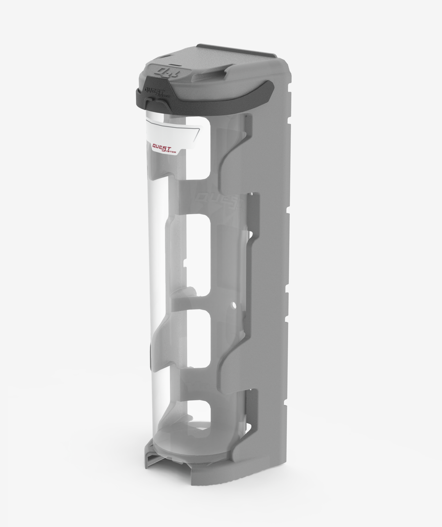 Q2Long MOBILE Sortierbox in Grau - transparente Aufbewahrung für mobile Werkstatt