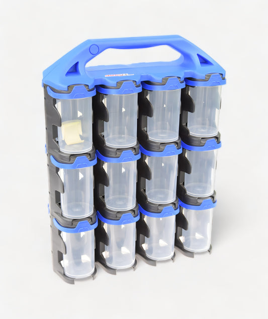 Q2X24 Sortimentskoffer mit 24 transparenten Behältern für Kleinteile